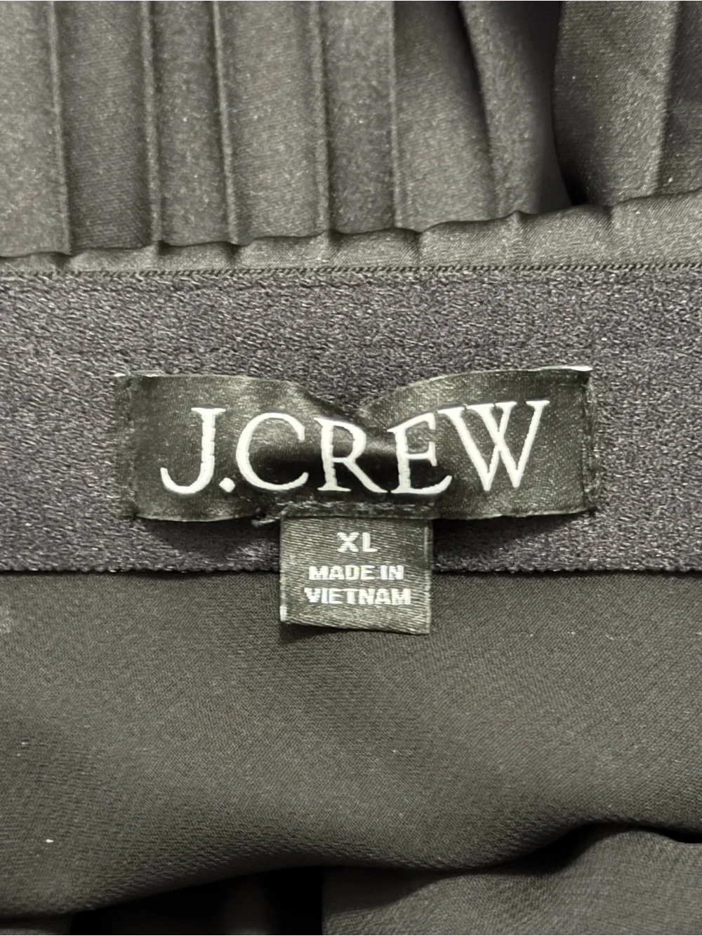 J.Crew Pleated Pull On Midi Skirt Black